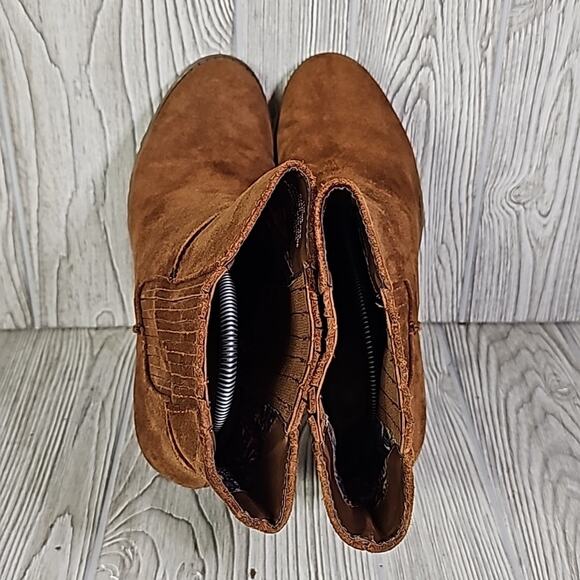 Circa Joan & David Jadine Cognac Leather Ankle Boots Womens Size 11 - Picture 6 of 14